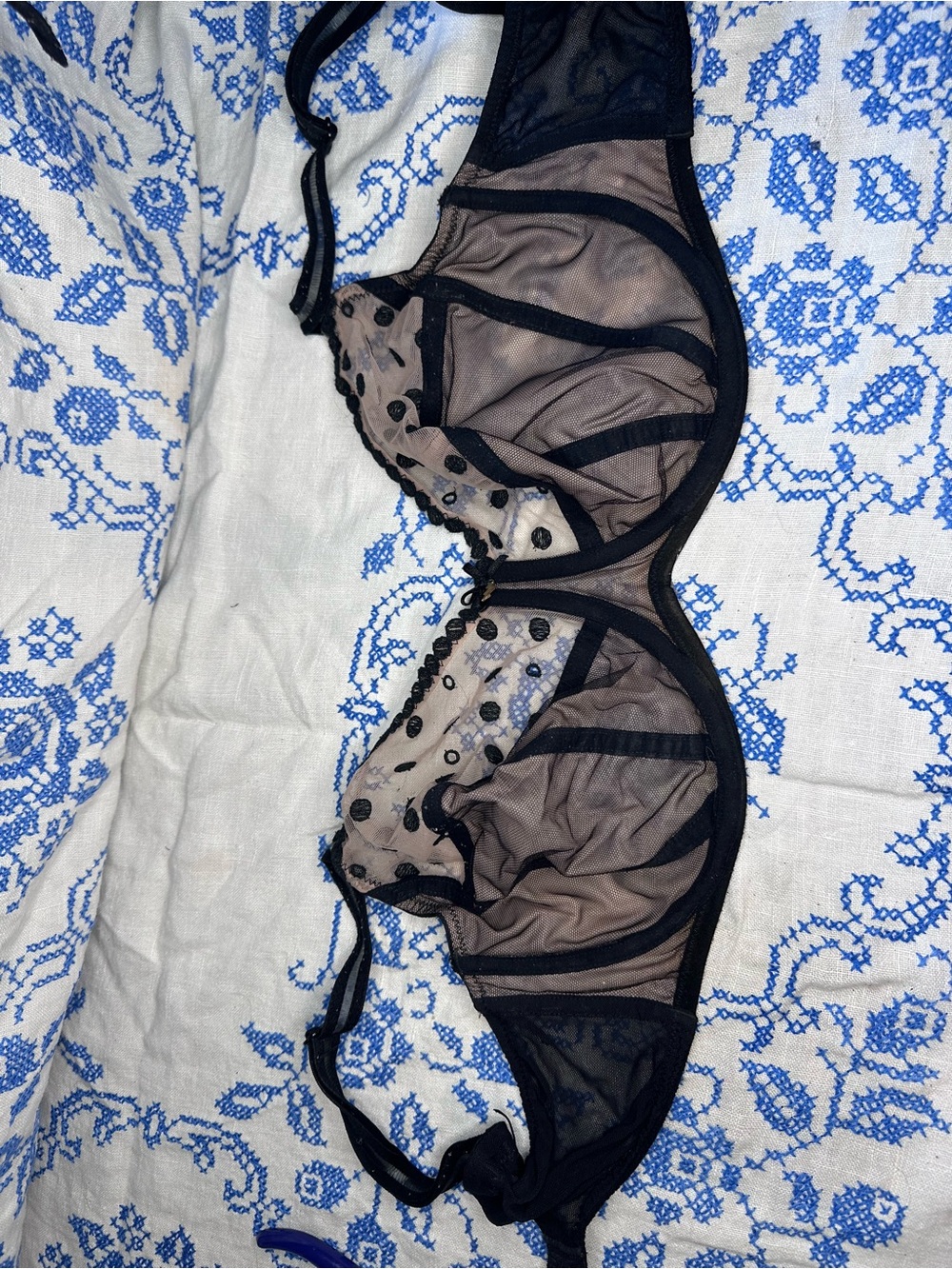 Prima Donna Black and Nude Polka Dot Underwire Bra